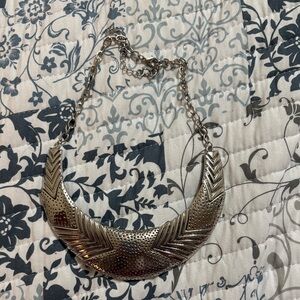 Elegant Silver Chevron Necklace